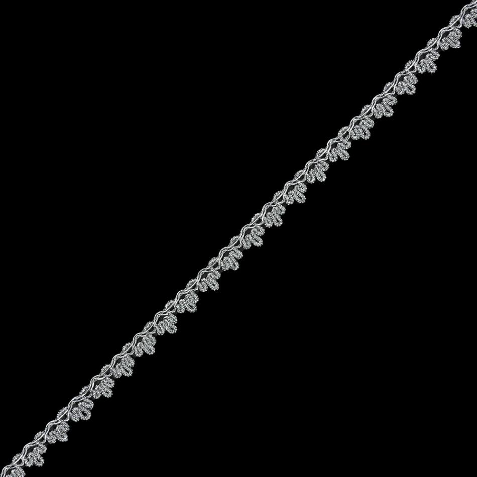 Braided | 0.5" American Made Metallic Silver Braided Trim Braided Braided