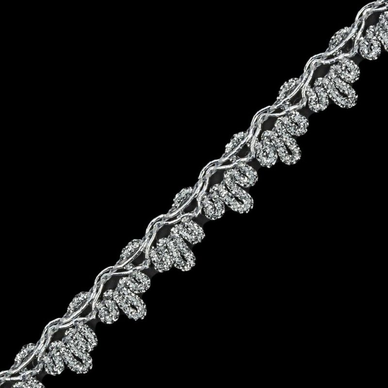 Braided | 0.5" American Made Metallic Silver Braided Trim Braided Braided