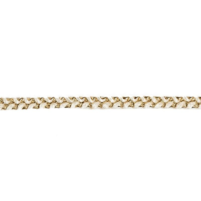 Braided | Metallic Gold And White Braided Trim – 0.2" Braided Braided