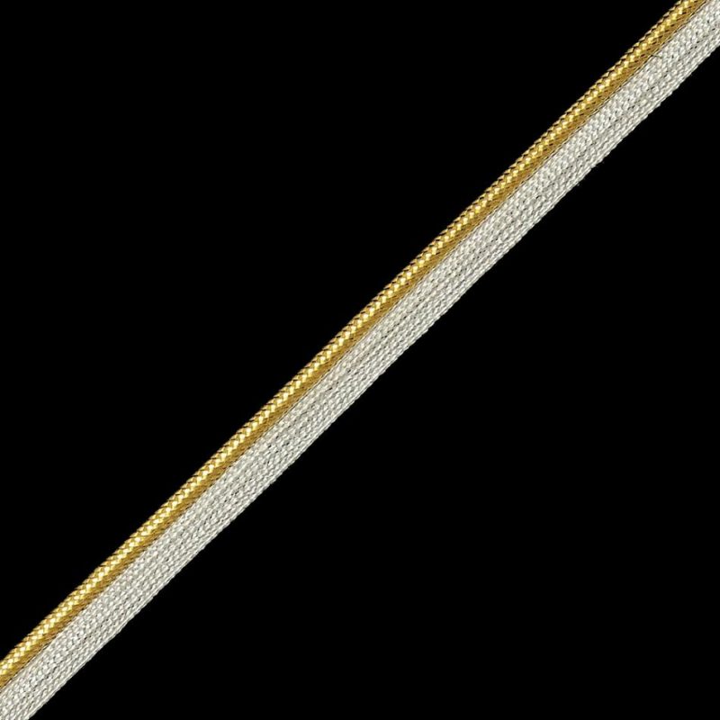 Braided | Metallic Gold Cord With Lustrous White Lip – 0.3" Braided Braided