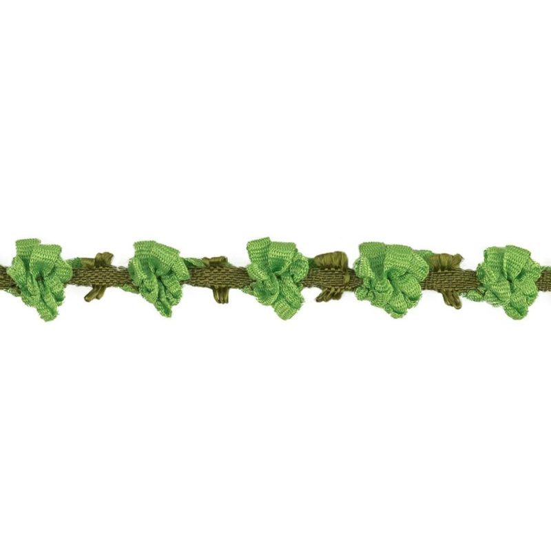 Braided | Shamrock And Olive Ribbon Flowers Trim – 0.5" Braided Braided