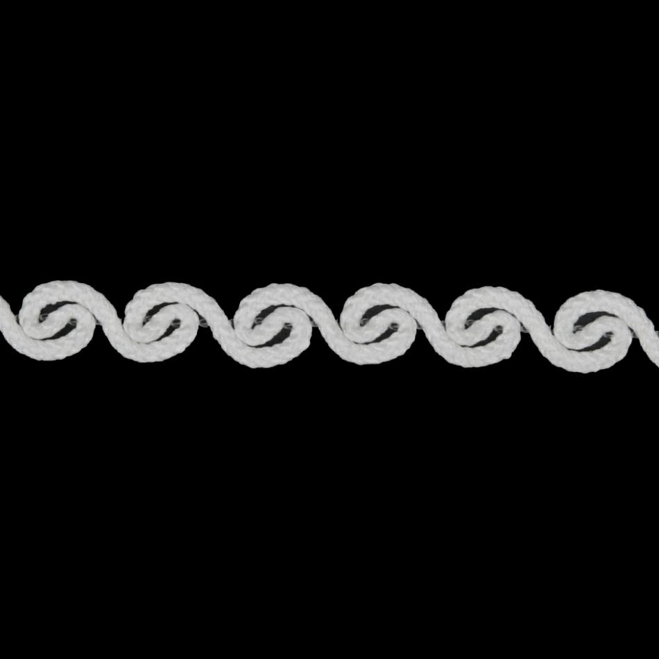 Braided | White Swirling Braided Trim – 0.5" Braided Braided