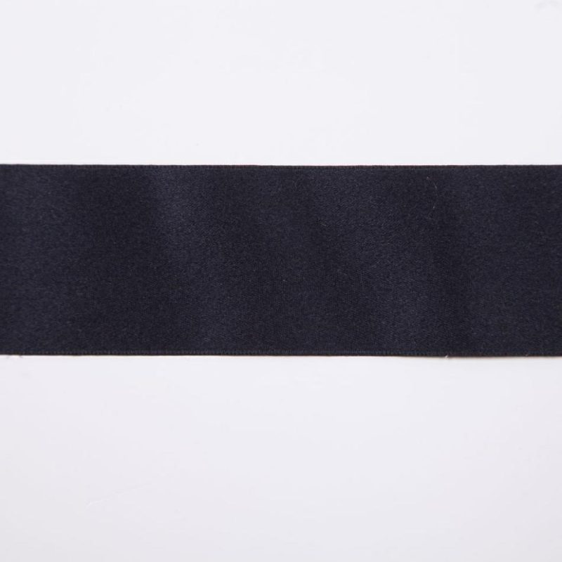 Double Face Satin | 1.5" Black Double Face Silk Satin Ribbon Double Face Satin Black