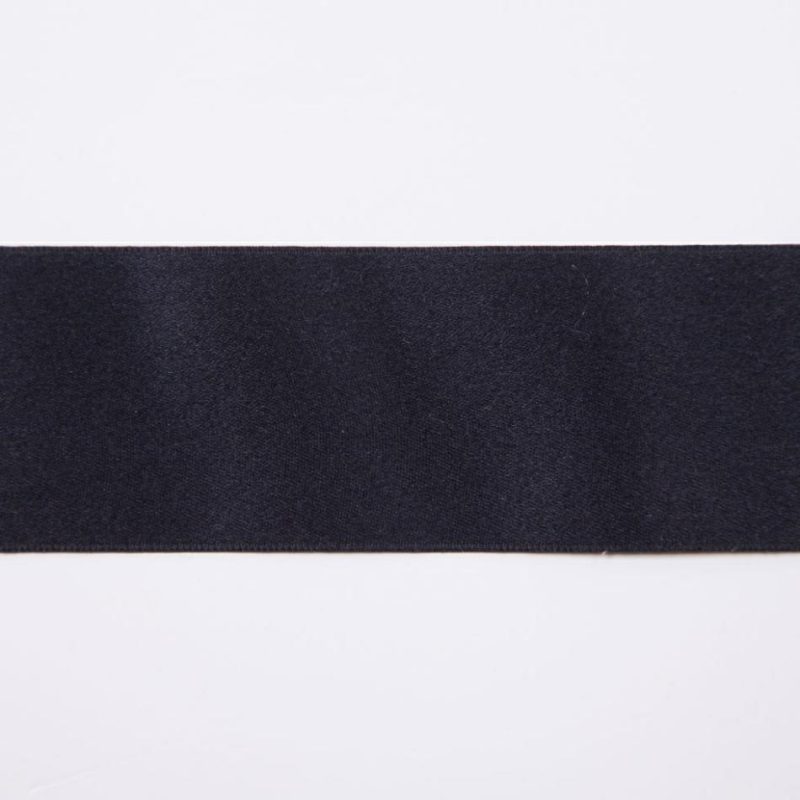 Double Face Satin | 1.5" Black Double Face Silk Satin Ribbon Double Face Satin Black