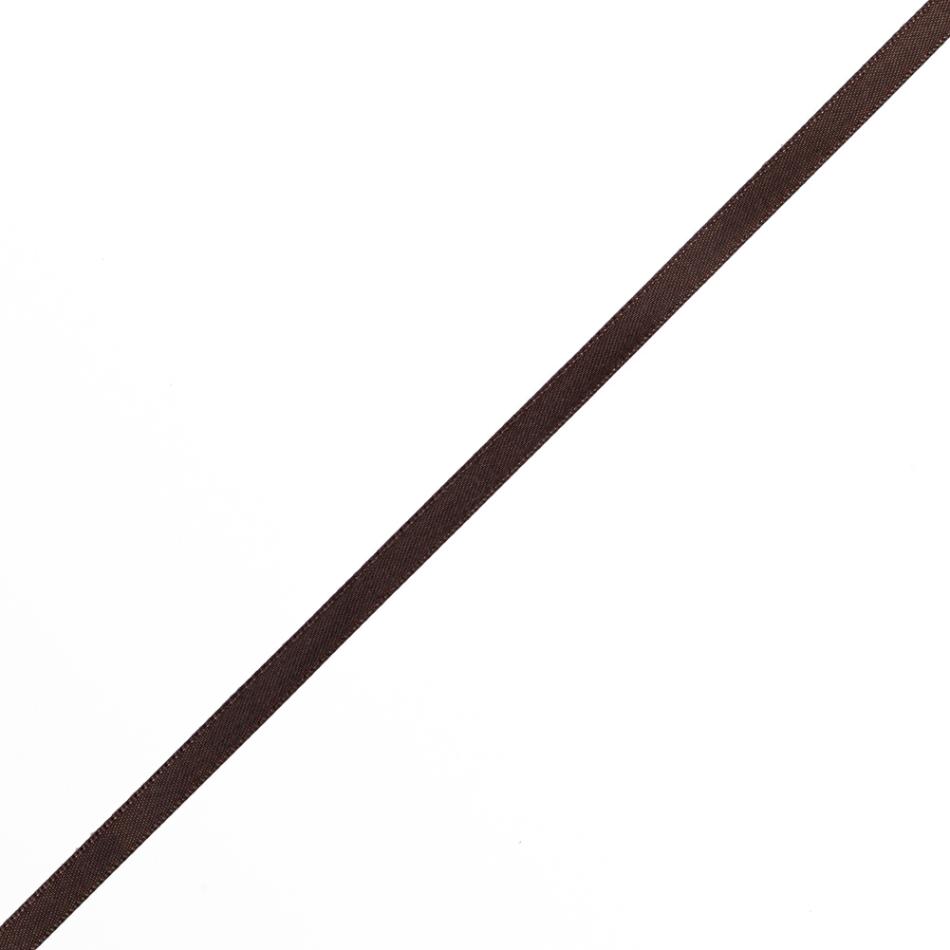 Double Face Satin | 1/4" Brown Double Face Satin Ribbon Double Face Satin Brown