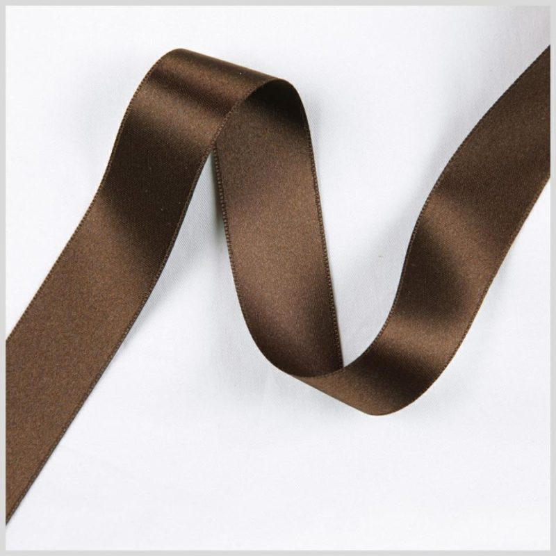 Double Face Satin | 2.5" Brown Double Face French Satin Ribbon Double Face Satin Brown