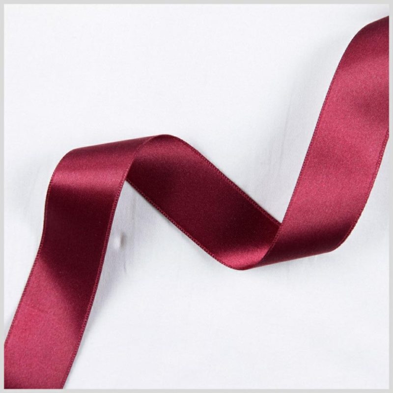 Double Face Satin | 2.5" Burgundy Double Face French Satin Ribbon Double Face Satin Burgandy