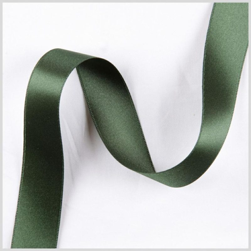 Double Face Satin | 2.5" Hunter Double Face French Satin Ribbon Double Face Satin Double Face Satin