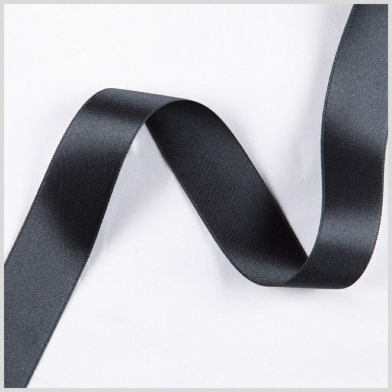 Double Face Satin | 2.5" Matte Black Double Face French Satin Ribbon Double Face Satin Double Face Satin