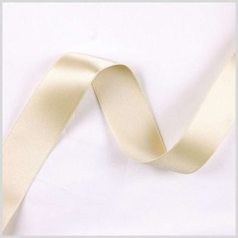 Double Face Satin | 2.5" Pale Gold Double Face French Satin Ribbon Double Face Satin Double Face Satin