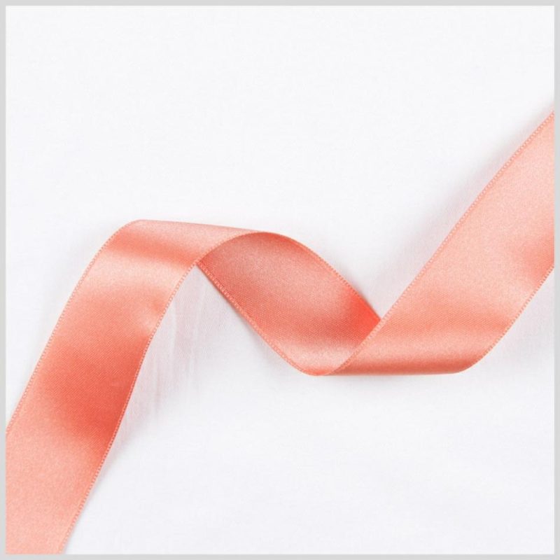 Double Face Satin | 2.5" Peach Double Face French Satin Ribbon Double Face Satin Double Face Satin