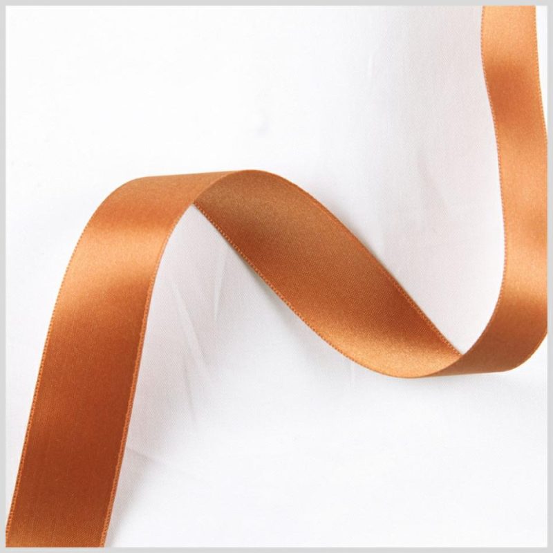 Double Face Satin | 2.5" Pumpkin Double Face French Satin Ribbon Double Face Satin Double Face Satin