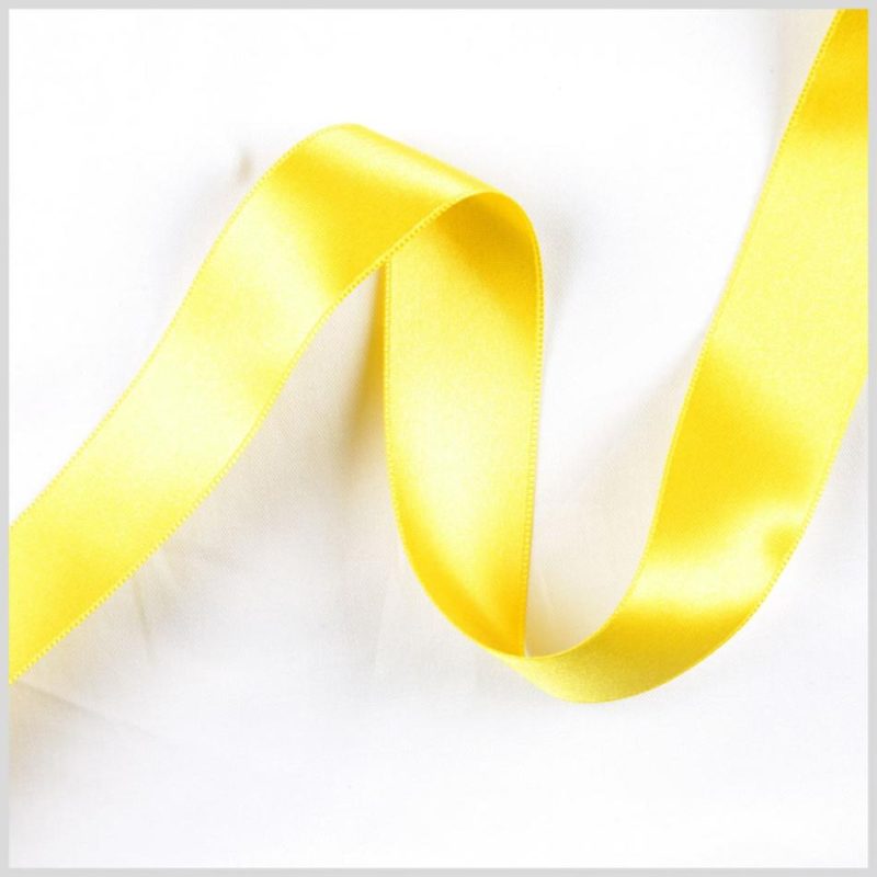 Double Face Satin | 2.5" Yellow Double Face French Satin Ribbon Double Face Satin Double Face Satin