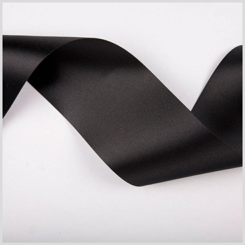 Double Face Satin | 3.75" Black Double Face French Satin Ribbon Double Face Satin Black