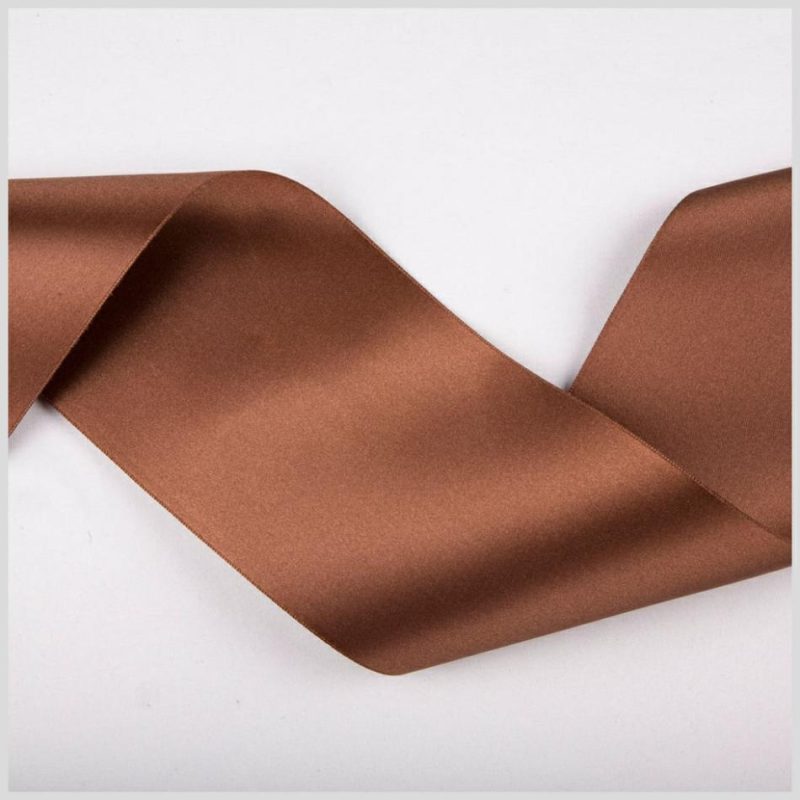 Double Face Satin | 3.75" Brown Double Face French Satin Ribbon Double Face Satin Brown