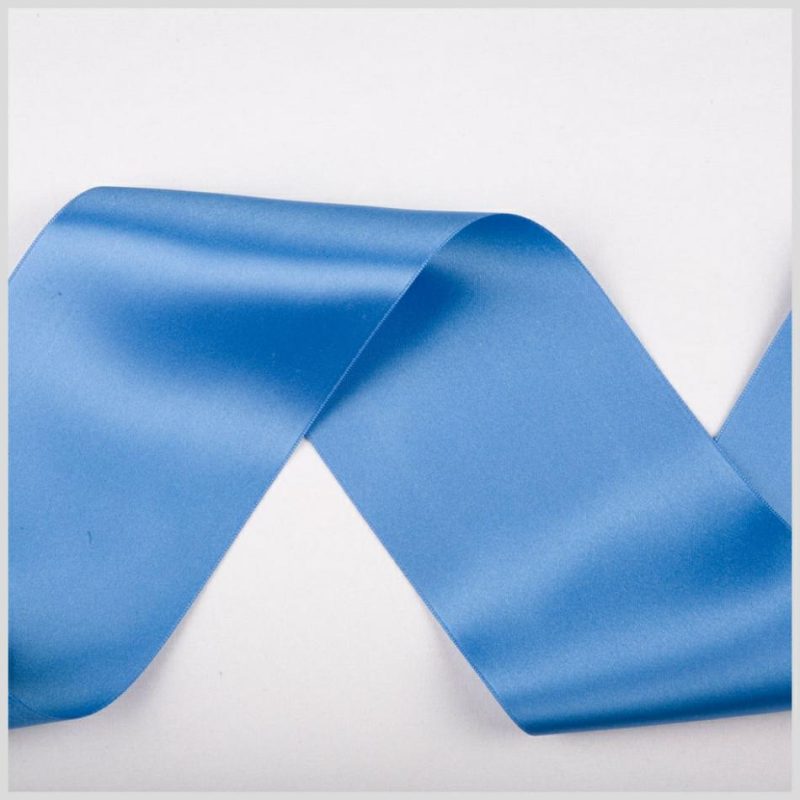 Double Face Satin | 3.75" French Blue Double Face French Satin Ribbon Double Face Satin Double Face Satin