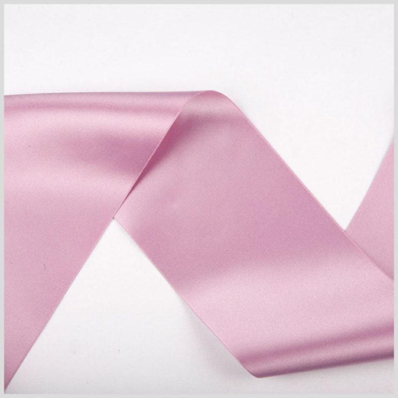 Double Face Satin | 3.75" Mauve Double Face French Satin Ribbon Double Face Satin Double Face Satin