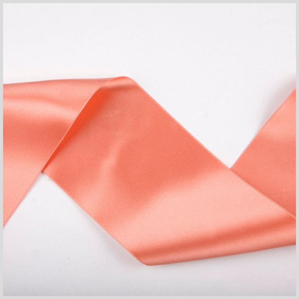 Double Face Satin | 3.75" Peach Double Face French Satin Ribbon Double Face Satin Double Face Satin