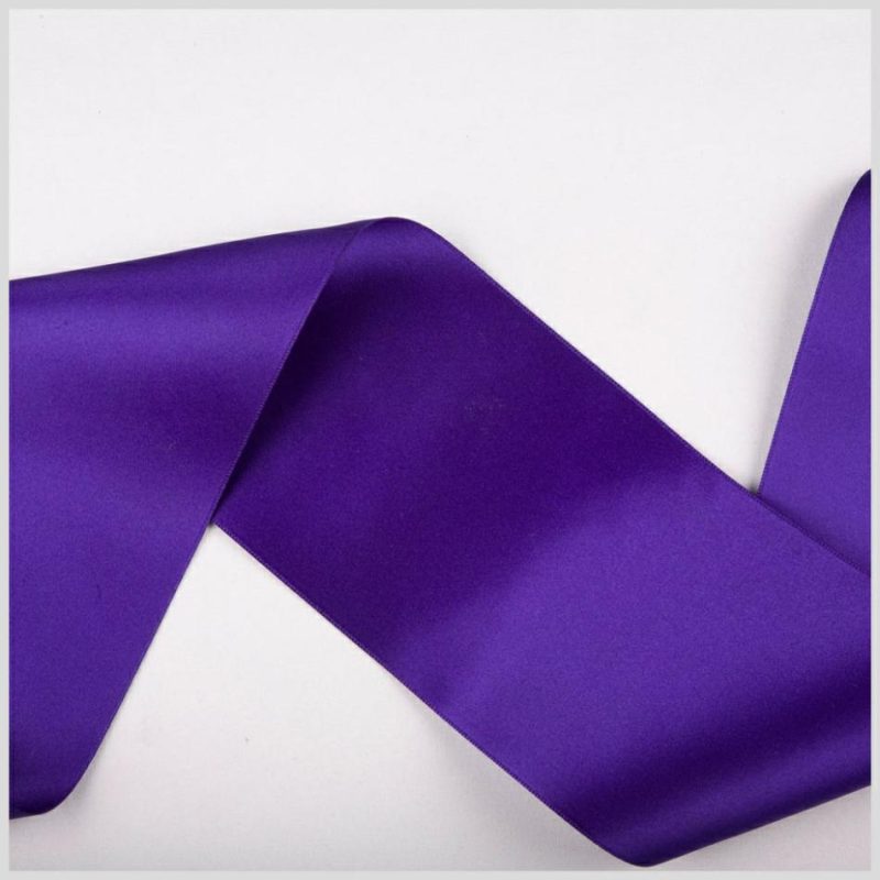 Double Face Satin | 3.75" Purple Double Face French Satin Ribbon Double Face Satin Double Face Satin