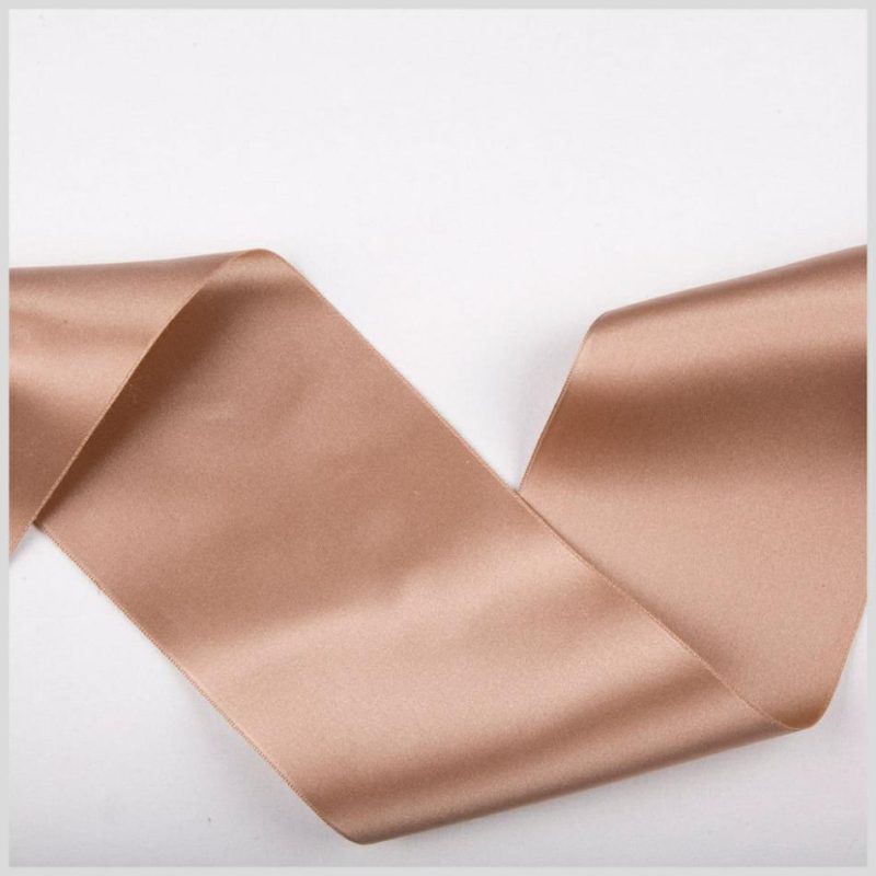 Double Face Satin | 3.75" Taupe Double Face French Satin Ribbon Double Face Satin Double Face Satin