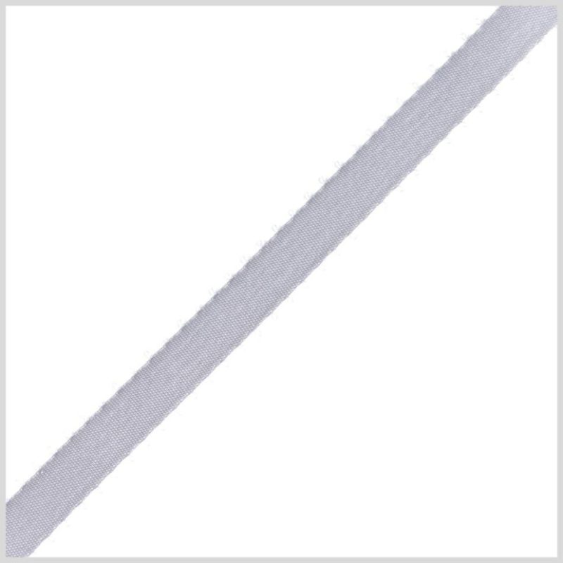 Double Face Satin | 3/16" Light Gray Double Face Feather Edge Satin Ribbon Double Face Satin Double Face Satin