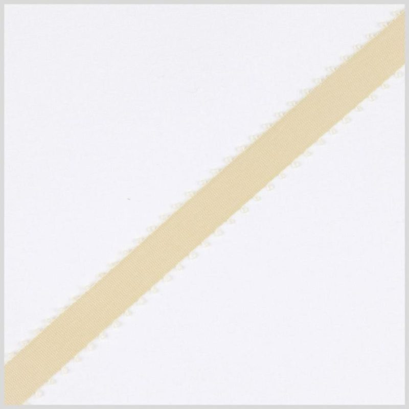 Double Face Satin | 3/8" Cream Double Face Feather Edge Satin Ribbon Double Face Satin Double Face Satin