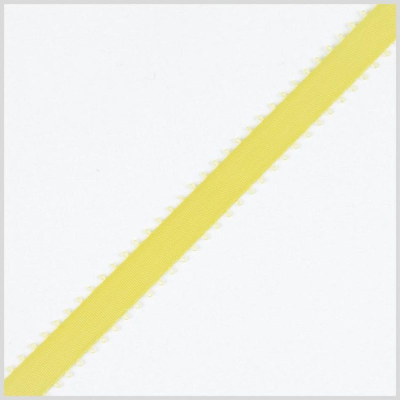 Double Face Satin | 3/8" Lemon Double Face Feather Edge Satin Ribbon Double Face Satin Double Face Satin