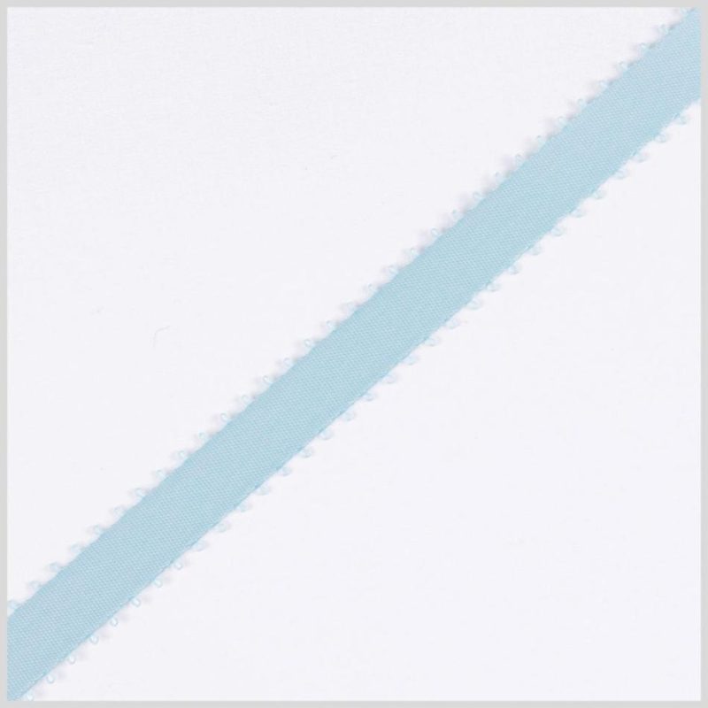 Double Face Satin | 3/8" Light Blue Double Face Feather Edge Satin Ribbon Double Face Satin Double Face Satin