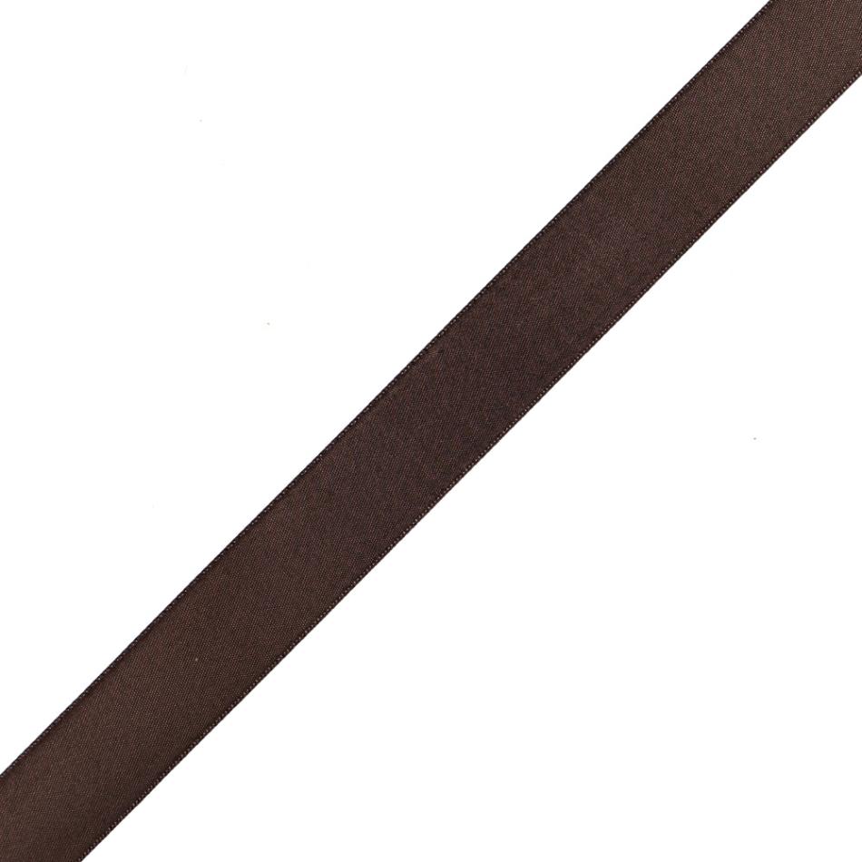 Double Face Satin | 7/8" Brown Double Face Satin Ribbon Double Face Satin Brown