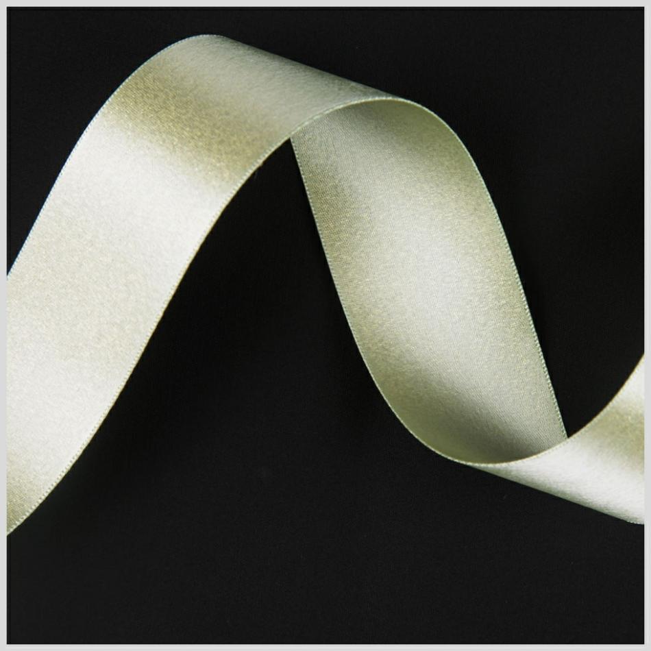 Double Face Satin | 7/8" Celadon/Gold Double Face Metallic Satin Ribbon Double Face Satin Celadon,Gold