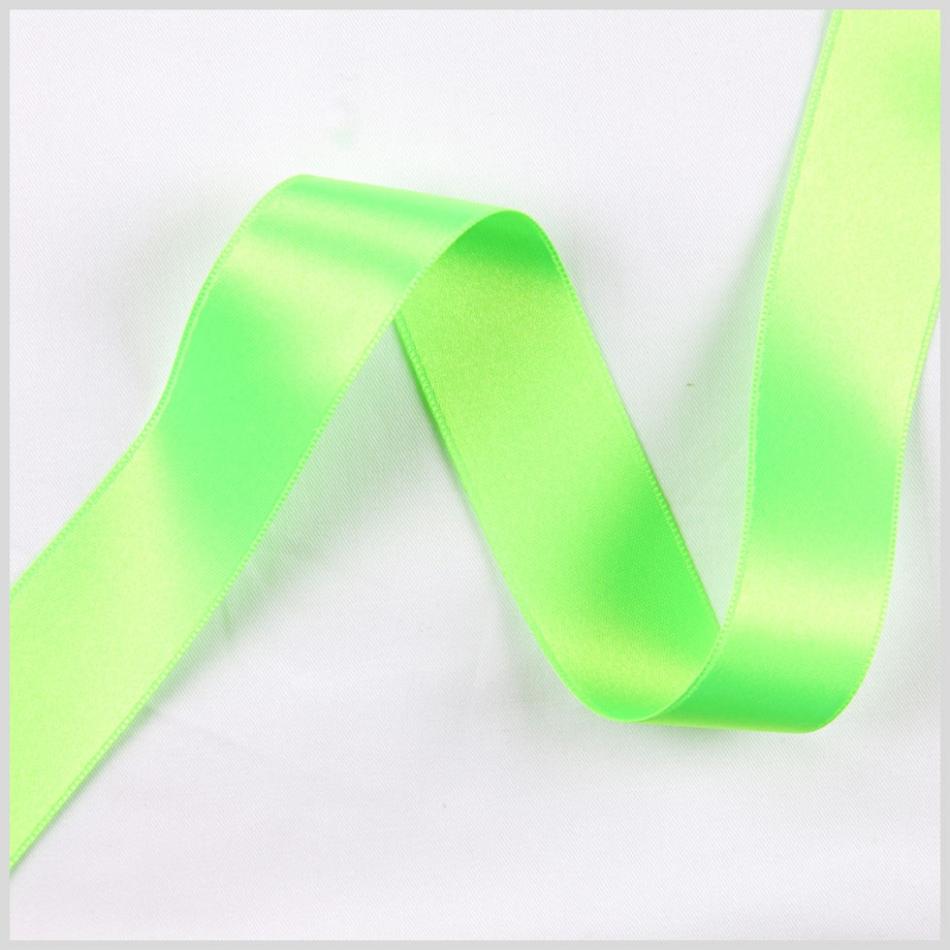 Double Face Satin | Neon Green Double Face French Satin Ribbon – 1.5" Double Face Satin Double Face Satin