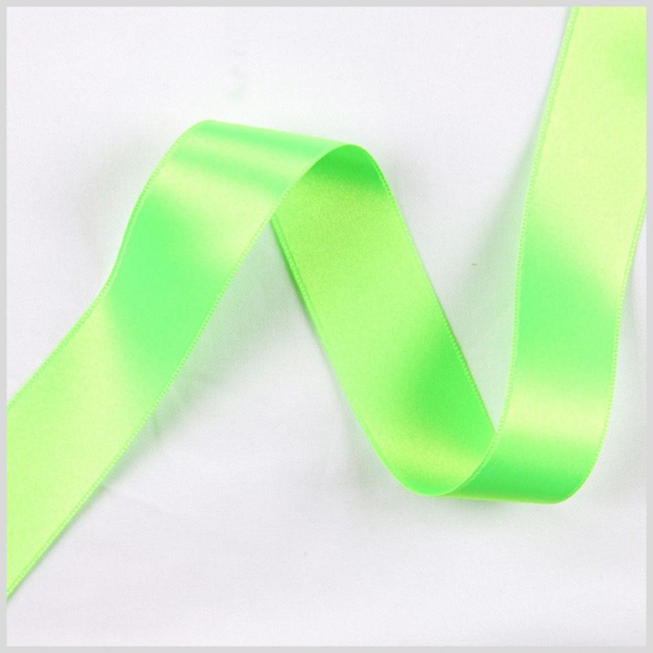 Double Face Satin | Neon Green Double Face French Satin Ribbon – 2.5" Double Face Satin Double Face Satin