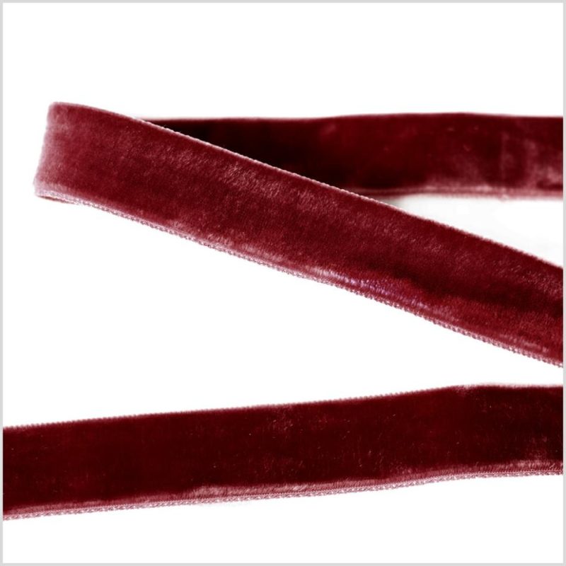 Double Face Velvet | Burgundy Double Face Velvet Ribbon – 7/8" Double Face Velvet Burgandy