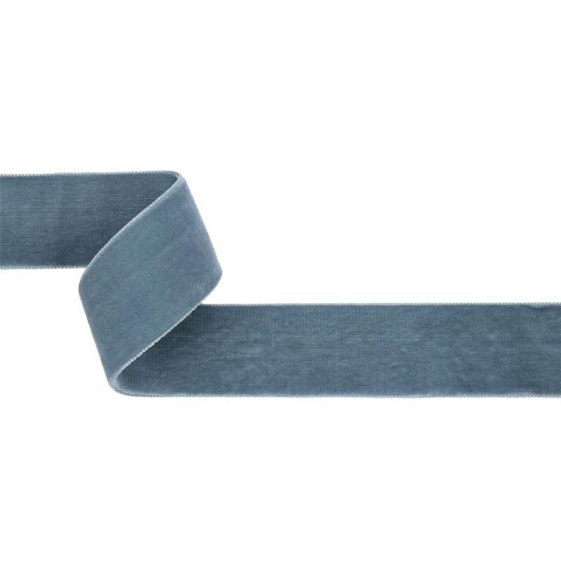 Double Face Velvet | Dusty Blue Double Face Velvet Ribbon – 1.5" Double Face Velvet Double Face Velvet