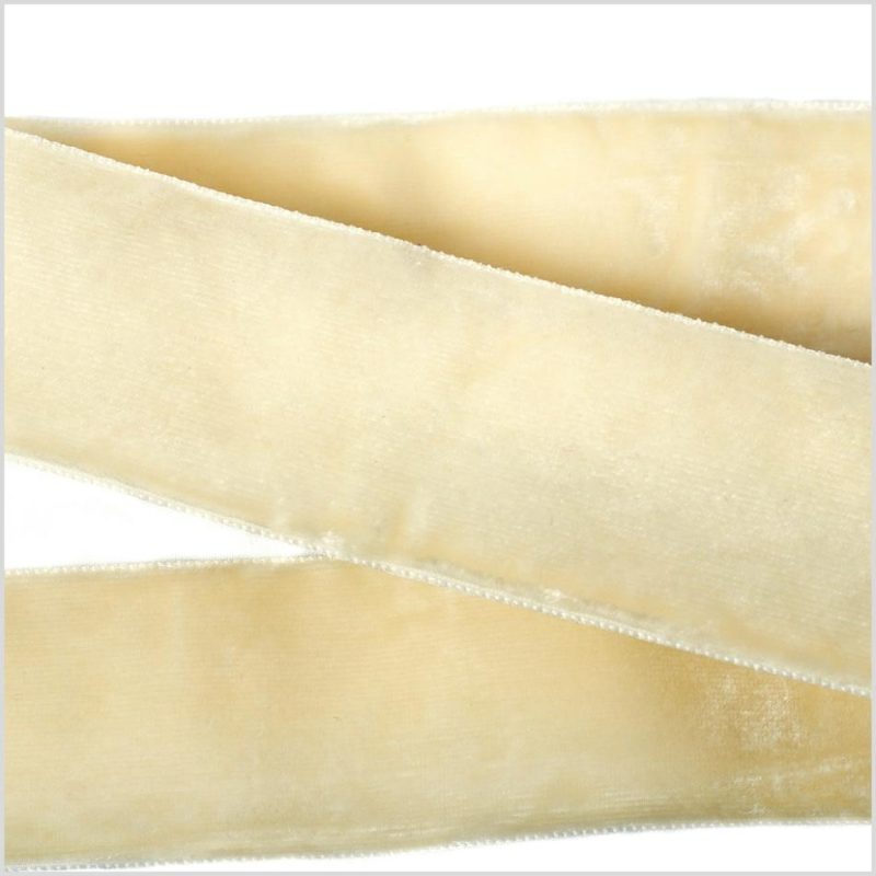 Double Face Velvet | Ivory Double Face Velvet Ribbon – 1.5" Double Face Velvet Double Face Velvet