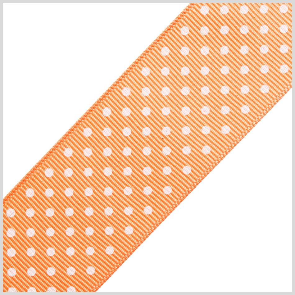 Grosgrain | 1.5" Apricot Polka Dot Grosgrain Ribbon Grosgrain Apricot