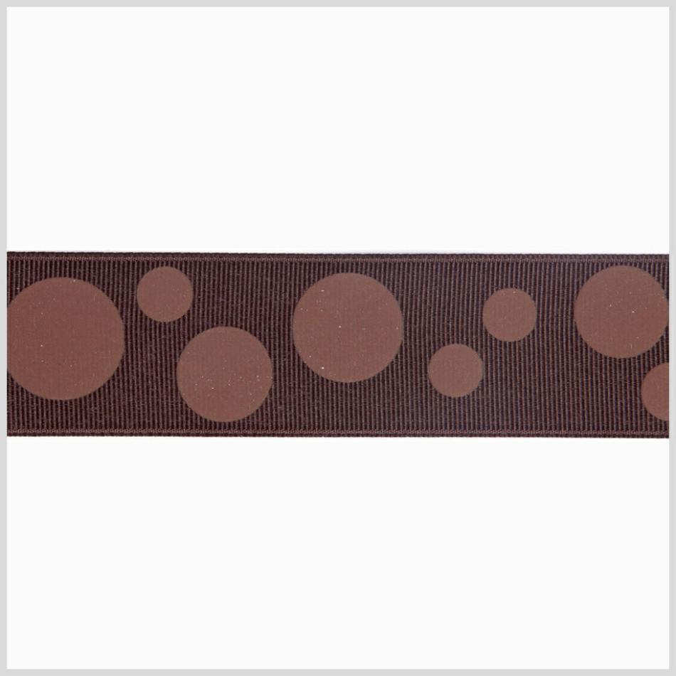 Grosgrain | 1.5" Brown Polka Dot Grosgrain Ribbon Grosgrain Brown