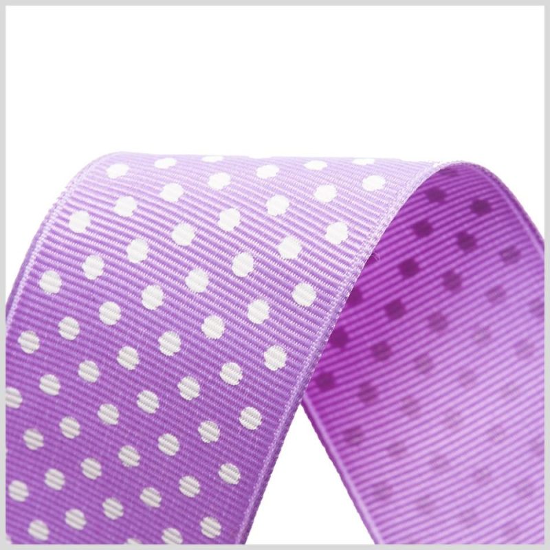 Grosgrain | 1.5" Dark Orchid Polka Dot Grosgrain Ribbon Grosgrain Dark Orchid