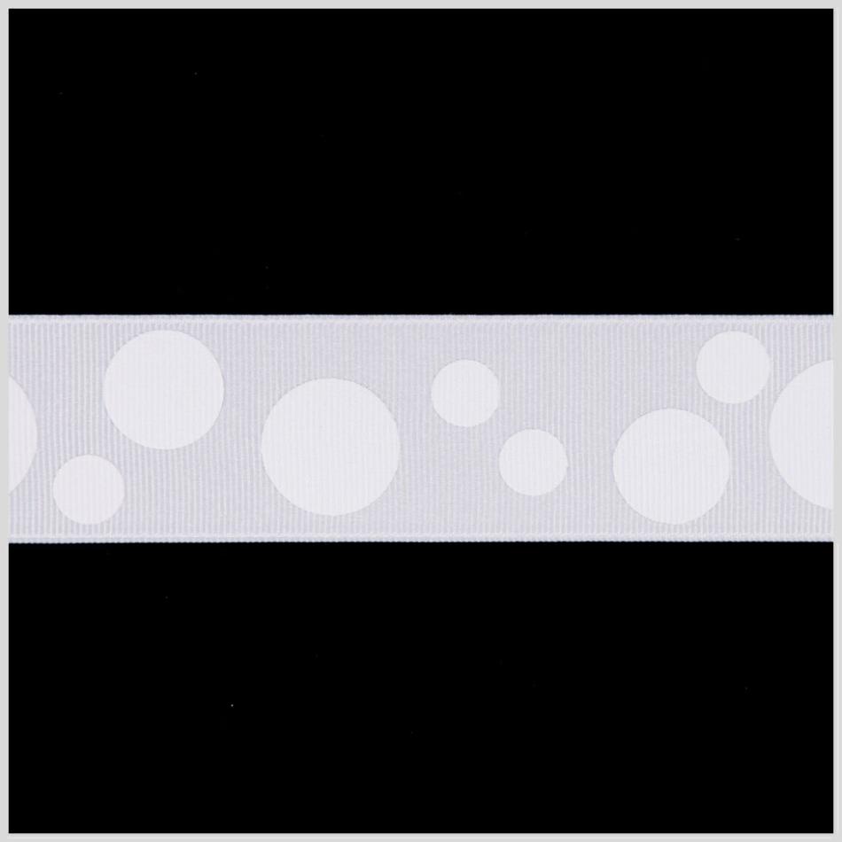 Grosgrain | 1.5" Millennium Silver Polka Dot Grosgrain Ribbon Grosgrain Grosgrain