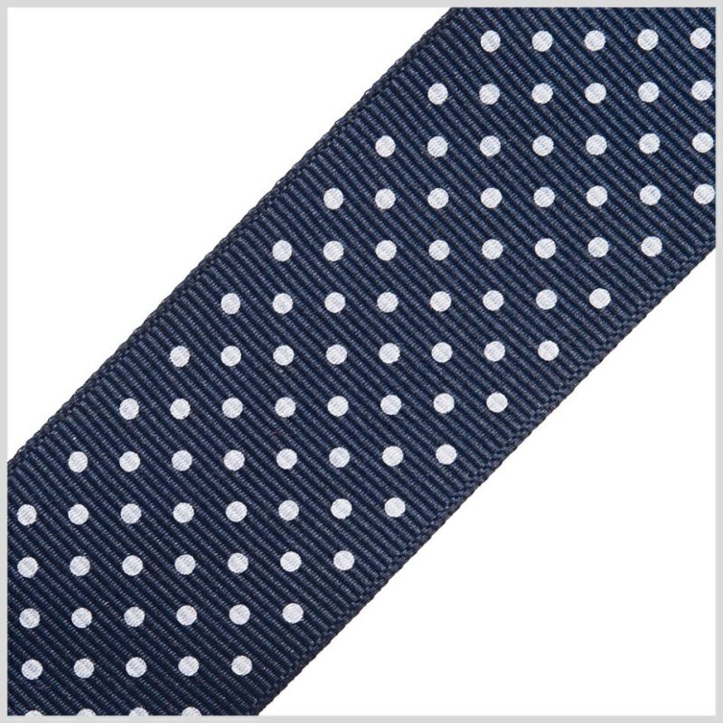 Grosgrain | 1.5" Navy Polka Dot Grosgrain Ribbon Grosgrain Grosgrain