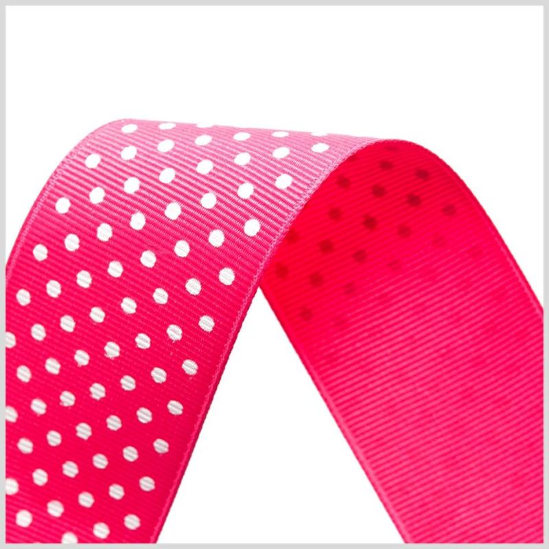 Grosgrain | 1.5" Shocking Pink Polka Dot Grosgrain Ribbon Grosgrain Grosgrain