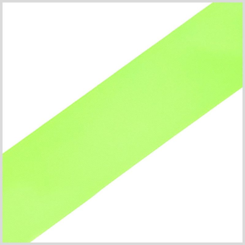 Grosgrain | 1/4" Neon Lime Solid Grosgrain Ribbon Grosgrain Grosgrain