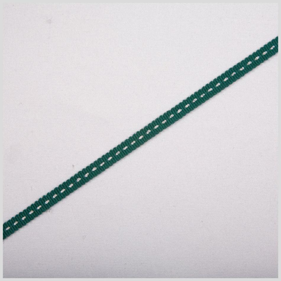 Grosgrain | 1/8" Dark Green Stitched Grosgrain Ribbon Grosgrain Dark Green