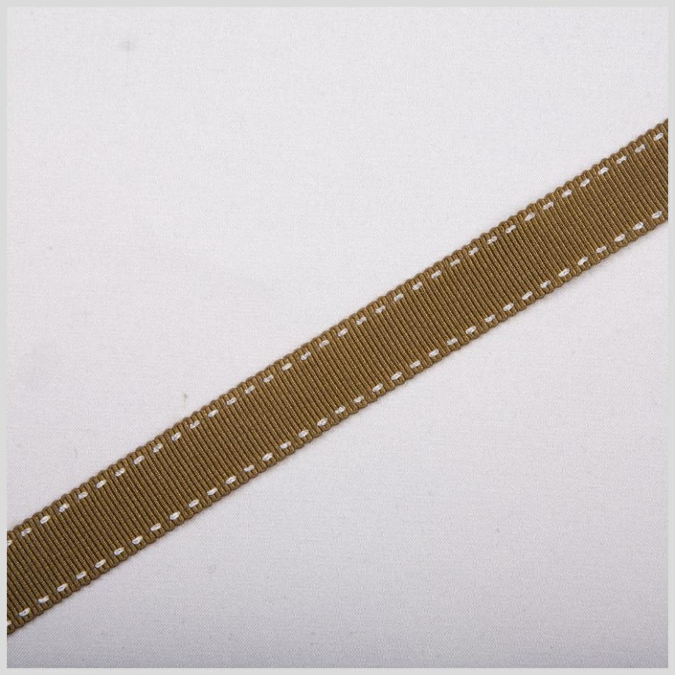 Grosgrain | 5/8" Dark Gold Stitched Grosgrain Ribbon Grosgrain Dark Gold