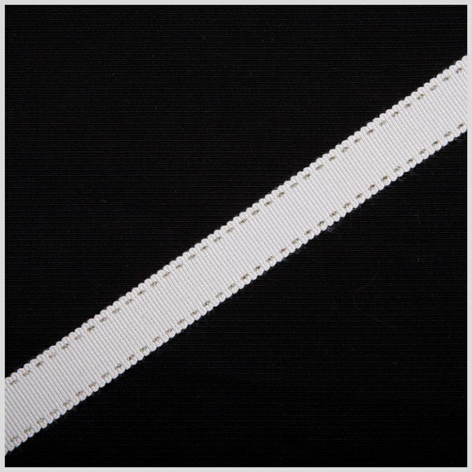 Grosgrain | 5/8" White Stitched Grosgrain Ribbon Grosgrain Grosgrain