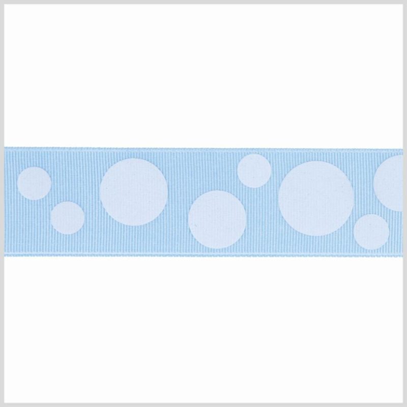 Grosgrain | 7/8" Blue/Blue Polka Dot Grosgrain Ribbon Grosgrain Blue