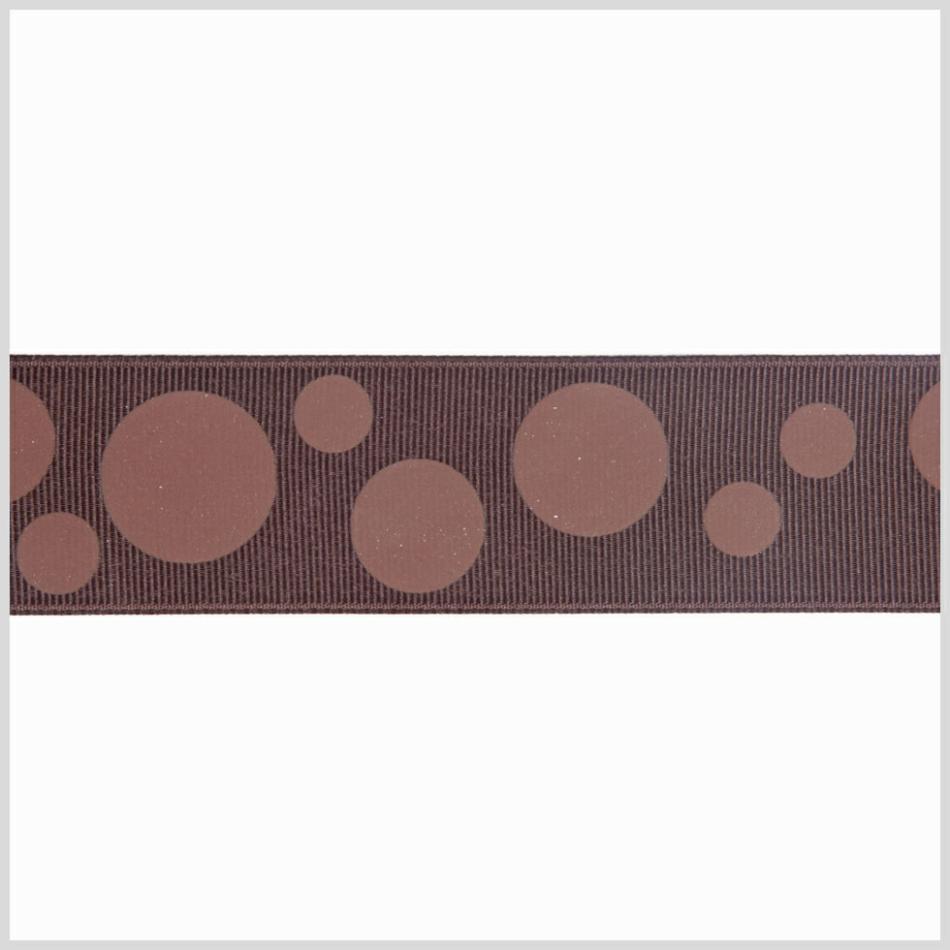 Grosgrain | 7/8" Brown Polka Dot Grosgrain Ribbon Grosgrain Brown