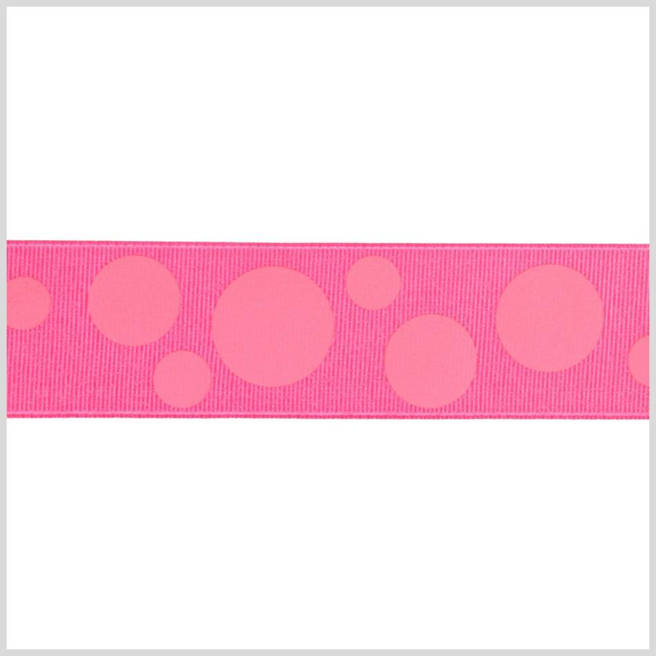 Grosgrain | 7/8" Hot Pink Polka Dot Grosgrain Ribbon Grosgrain Grosgrain