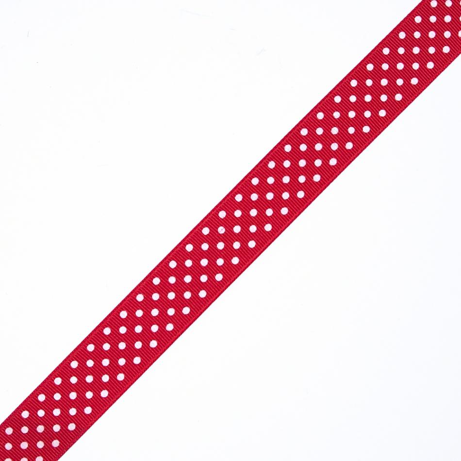 Grosgrain | 7/8" Red Polka Dot Grosgrain Ribbon Grosgrain Grosgrain