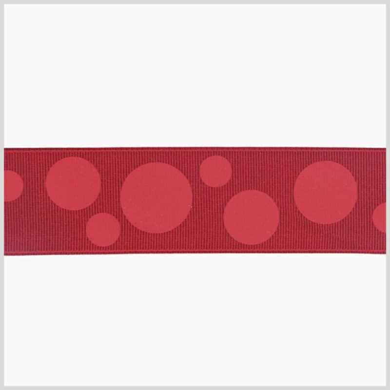 Grosgrain | 7/8" Red Polka Dot Grosgrain Ribbon Grosgrain Grosgrain